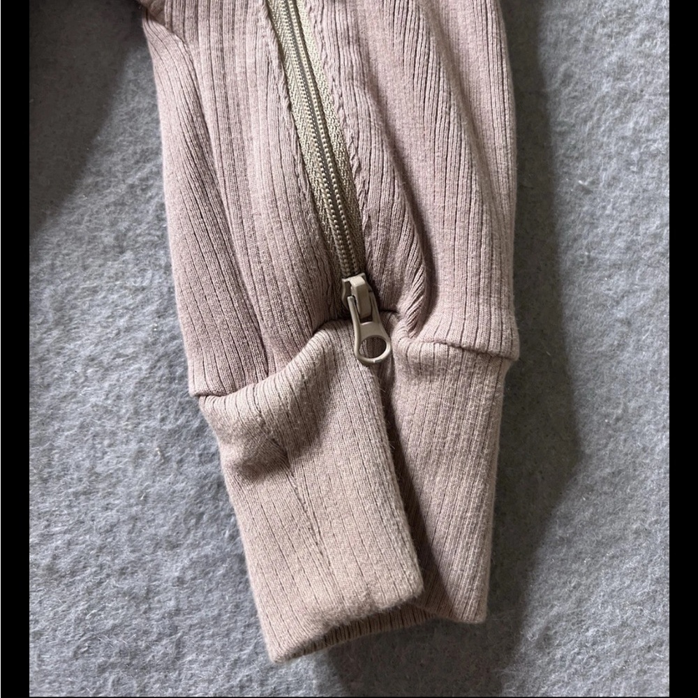 Little Bipsy One Piece Sleeper Outfit Baby Boys Girls Newborn Brown Neutral Rib - Picture 3 of 4